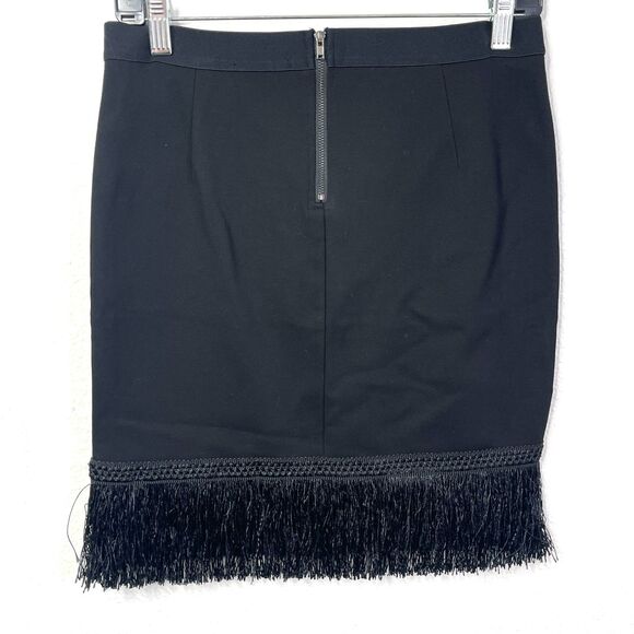 Bobi Los Angeles Black Fringe Mini Skirt High Waist Cocktail Party Skirt Women - Picture 10 of 10